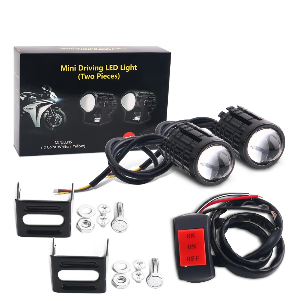 Universal Motorcycle Led Headlight Projector - ไฟสปอตไลท์สำหรับ lampu depan LED รถจักรยานยนต์อเนกประสงค์ขนาดมินิสำหรับรถเทรลเลอร์รถโมโตออฟโรดรถบรรทุก12V 24V