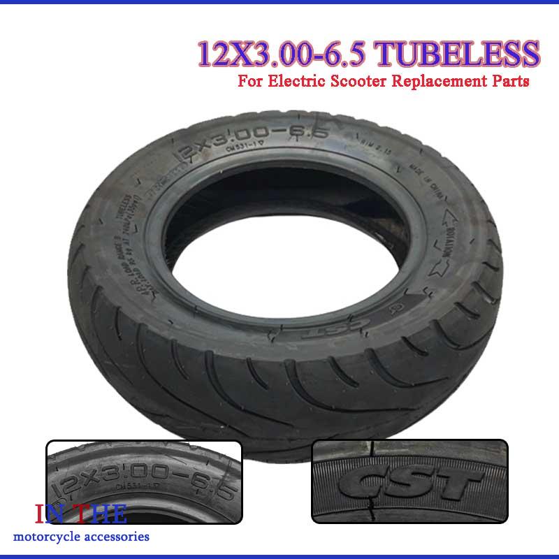 Scooter Parts - ยางสูญญากาศขนาด 12 นิ้ว 12x3.00-6.5 แบบไม่มียางใน ทนทาน