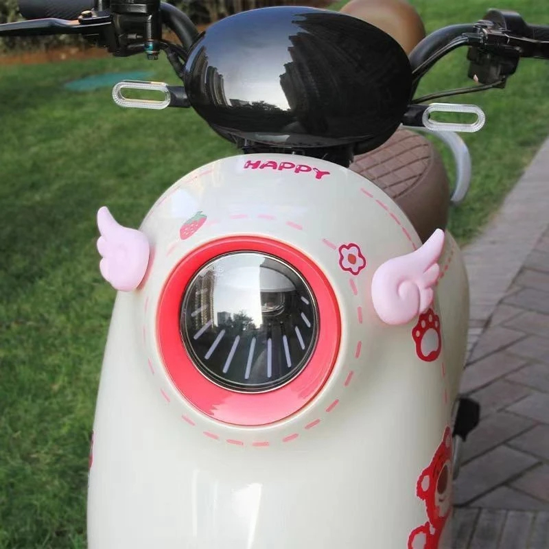 Motorcycle Helmets - 1 คู่รถจักรยานยนต์อุปกรณ์ตกแต่งสติกเกอร์สีสเปรย์ Angel Wings หมวกกันน็อกปีกสาวแบตเตอรี่รถ Clockwork