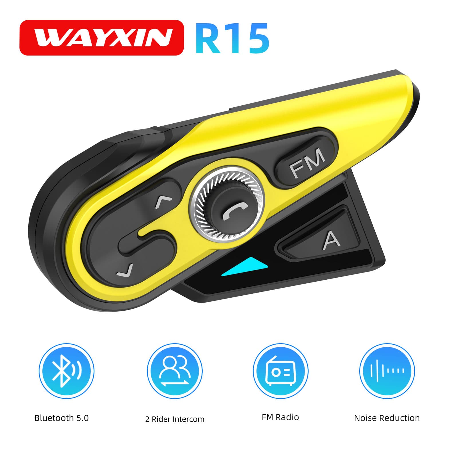 Universal Motorcycle Helmet Intercom Headset - WAYXIN R15 ชุดหูฟังอินเตอร์คอมสำหรับรถจักรยานยนต์ 2 คนขับขี่ วิทยุ