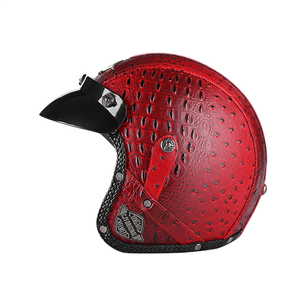 Vintage Open Face Retro Helmet - DOT 3/4 เปิดหน้ารถจักรยานยนต์ Retro หมวกกันน็อคมอเตอร์ไซค์สําหรับผู้ชายผู้หญิง Vintage