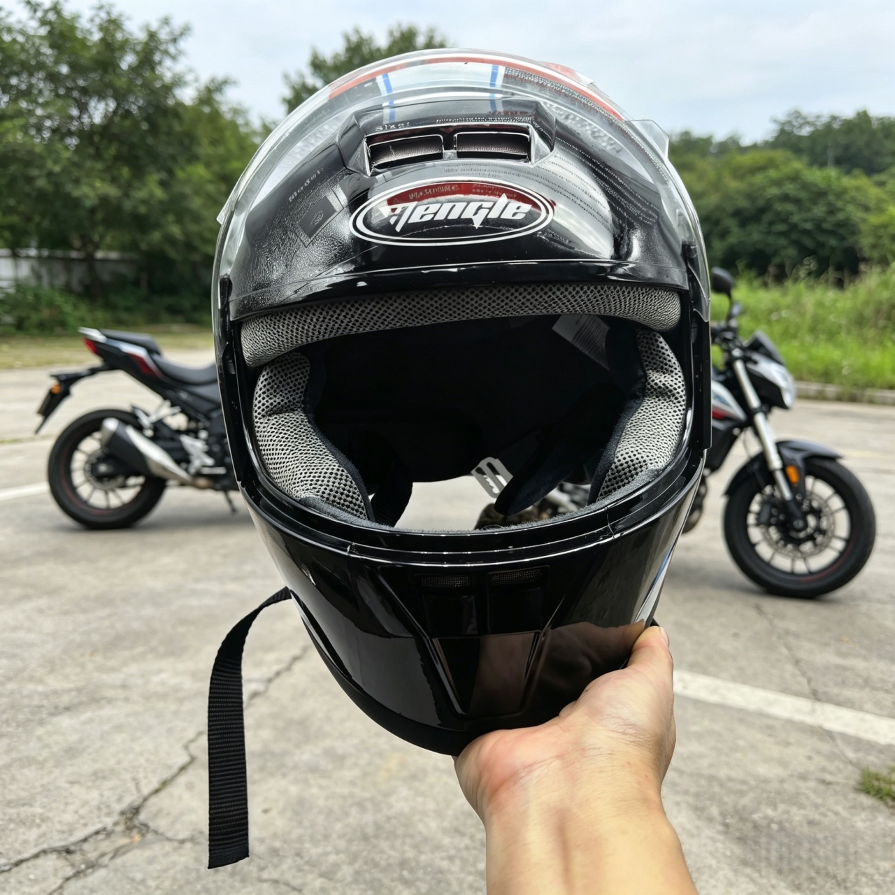Dual Visor Motorcycle Racing Helmet - หมวกกันน็อคมอเตอร์ไซค์แบบเต็มหน้า วิสิวร์คู่ สำหรับแข่งรถ ป้องกันฝ้า สำหรับมอเตอร์ครอส สกู๊ตเตอร์