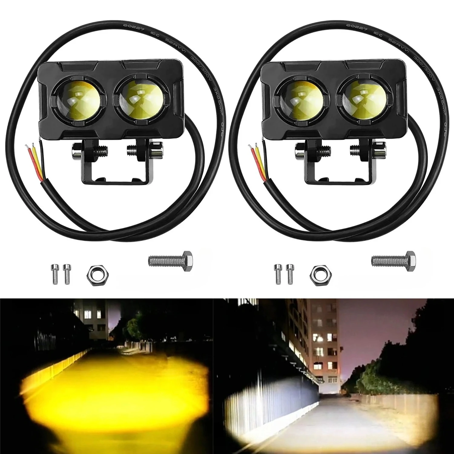 Atv Parts - ไฟตัดหมอกมอเตอร์ไซค์ LED 1/2 ชิ้น ไฟตัดหมอก ATV