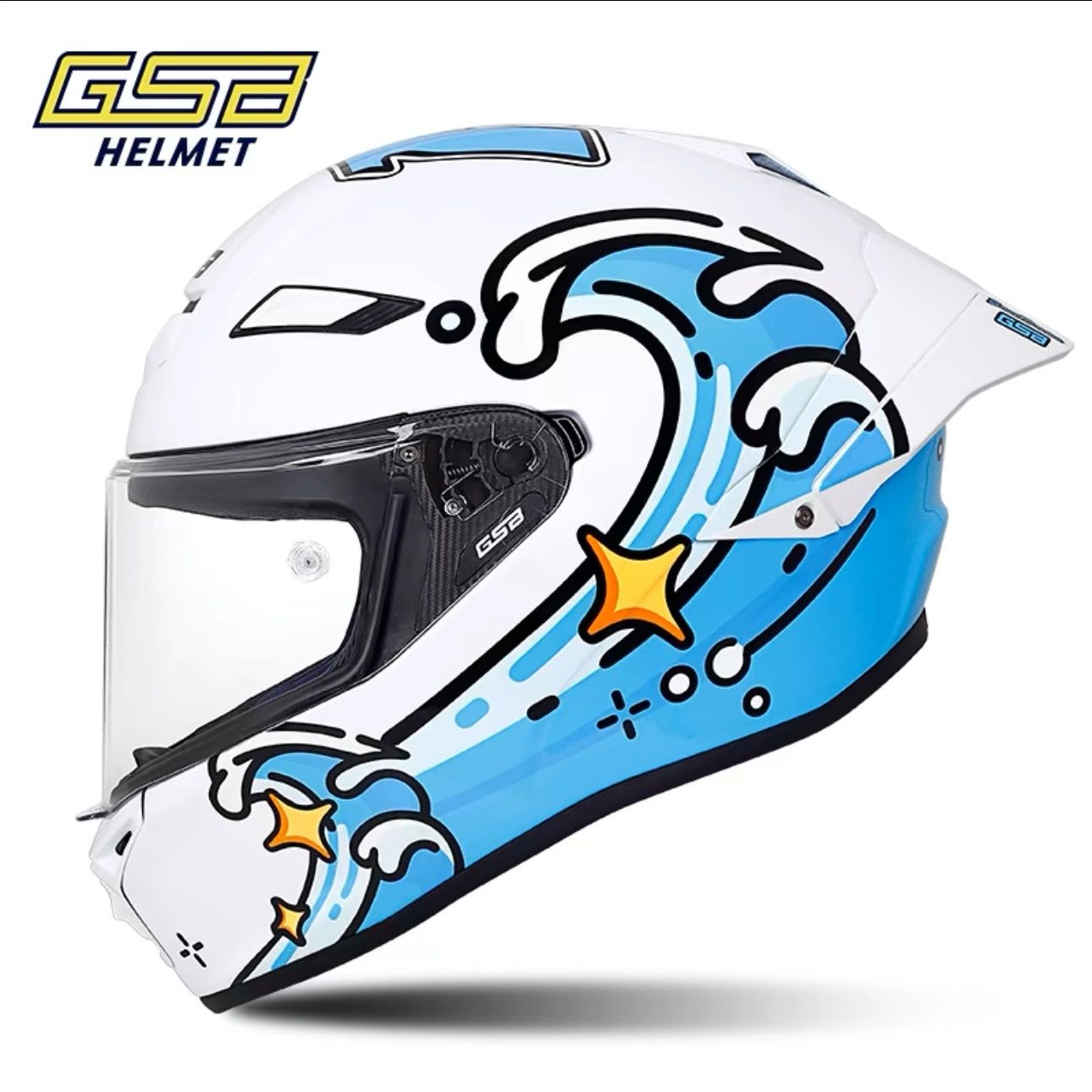 Carbon Fiber Lightweight Motorcycle Helmet - หมวกกันน็อคคาร์บอนไฟเบอร์ GSB RC5 หมวกกันน็อคแบบเต็มใบสำหรับรถจักรยานยนต์ น้ำหนักเบา สำหรับขี่มอเตอร์ครอส