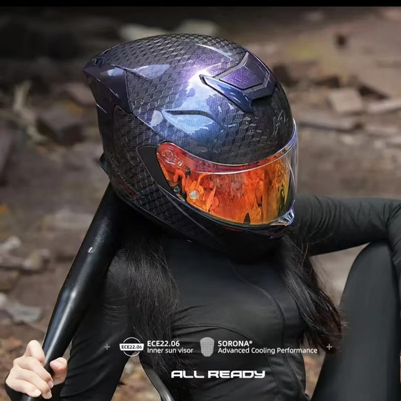 AR 12K คาร์บอนไฟเบอร์ Moto รีไ - Carbon Fiber Lightweight Motorcycle Helmet บทวิจารณ์และราคา