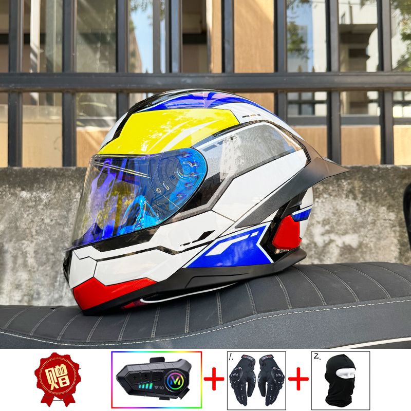 ORZ หมวกกันน็อคมอเตอร์ไซค์บลูท - Full Face Motorcycle Helmet With Bluetooth บทวิจารณ์และราคา