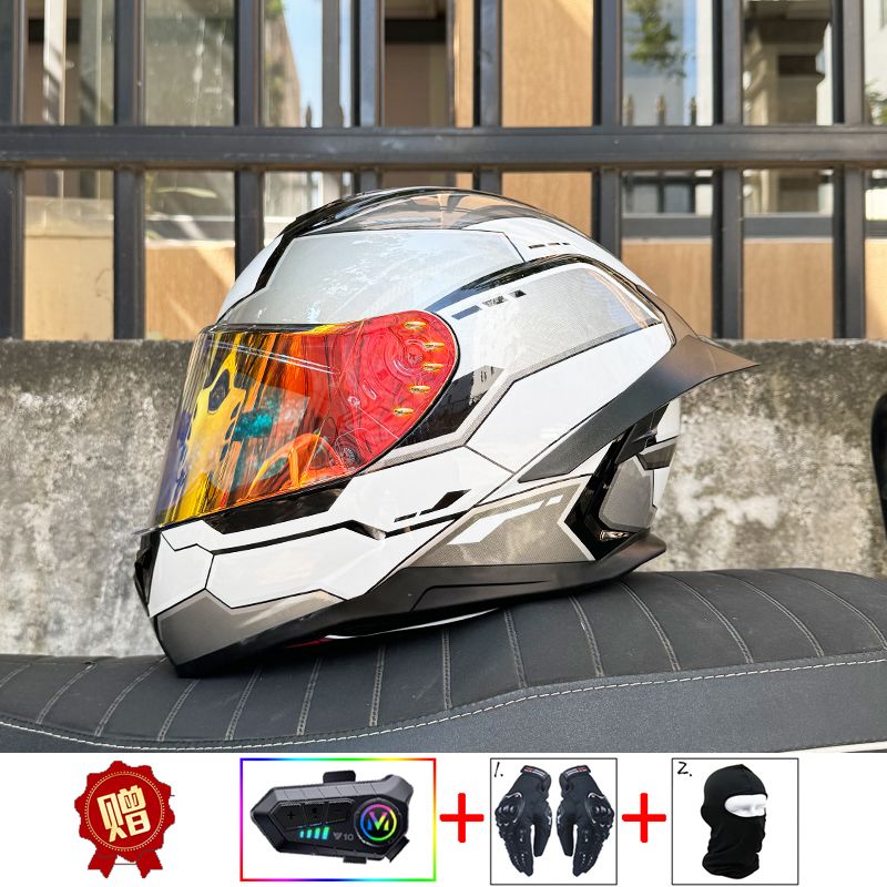 ORZ หมวกกันน็อคมอเตอร์ไซค์บลูท - Full Face Motorcycle Helmet With Bluetooth บทวิจารณ์และราคา