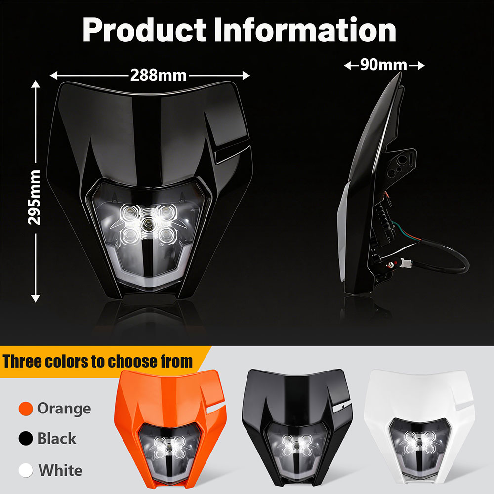 ไฟหน้า LED 5 ดวง สำหรับ KTM SX - Universal Motorcycle Led Headlight Projector บทวิจารณ์และราคา