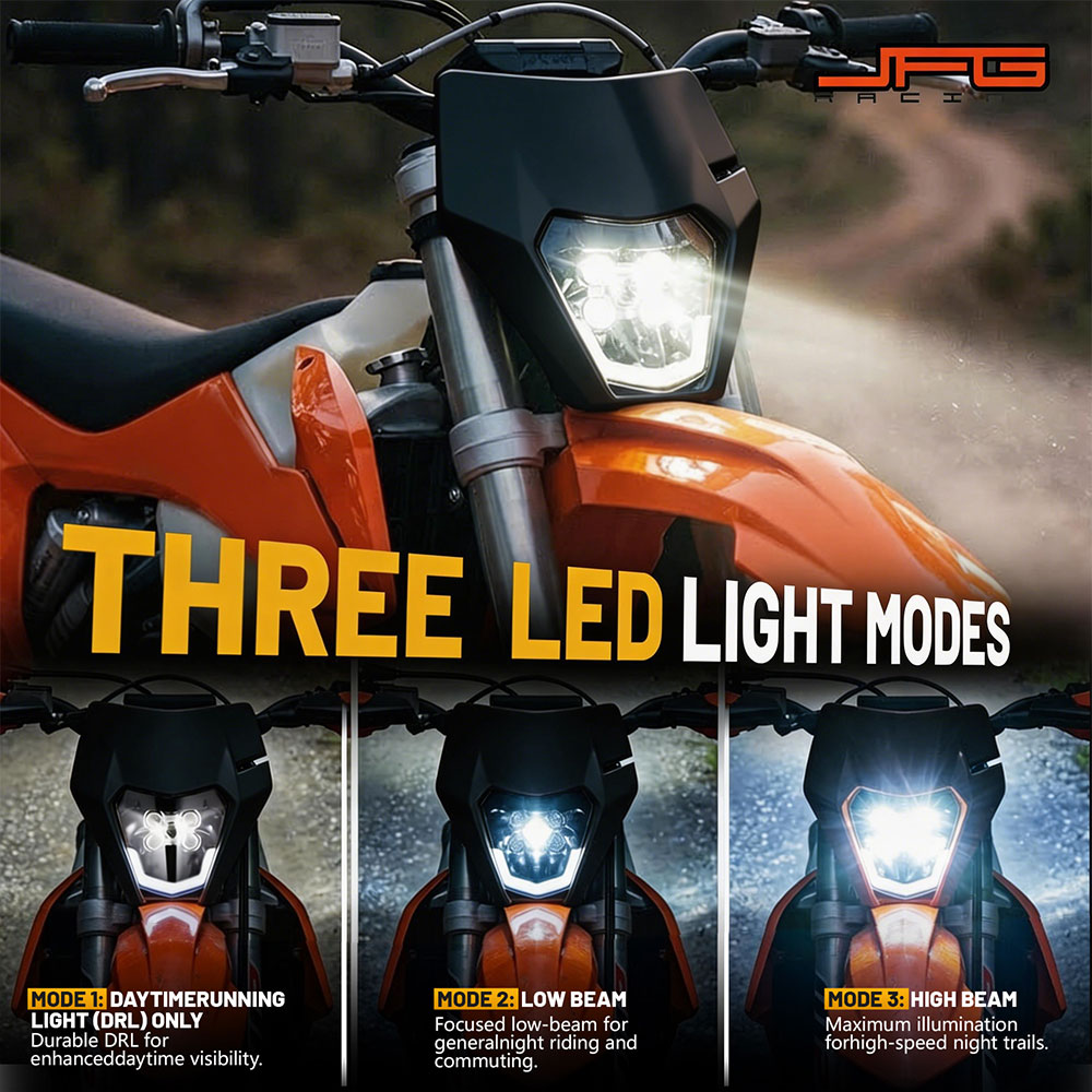 ไฟหน้า LED 5 ดวง สำหรับ KTM SX - Universal Motorcycle Led Headlight Projector บทวิจารณ์และราคา