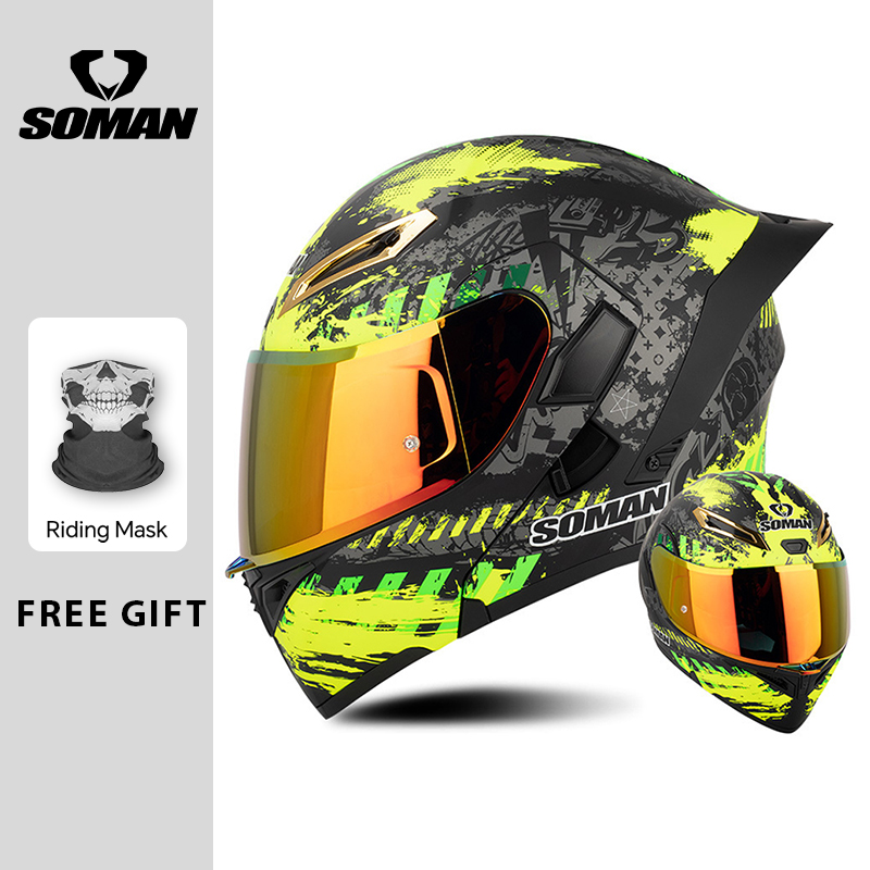 หมวกกันน็อคสำหรับผู้ชาย ได้รับ - Modular Flip Up Motorcycle Helmet Dot Approved บทวิจารณ์และราคา