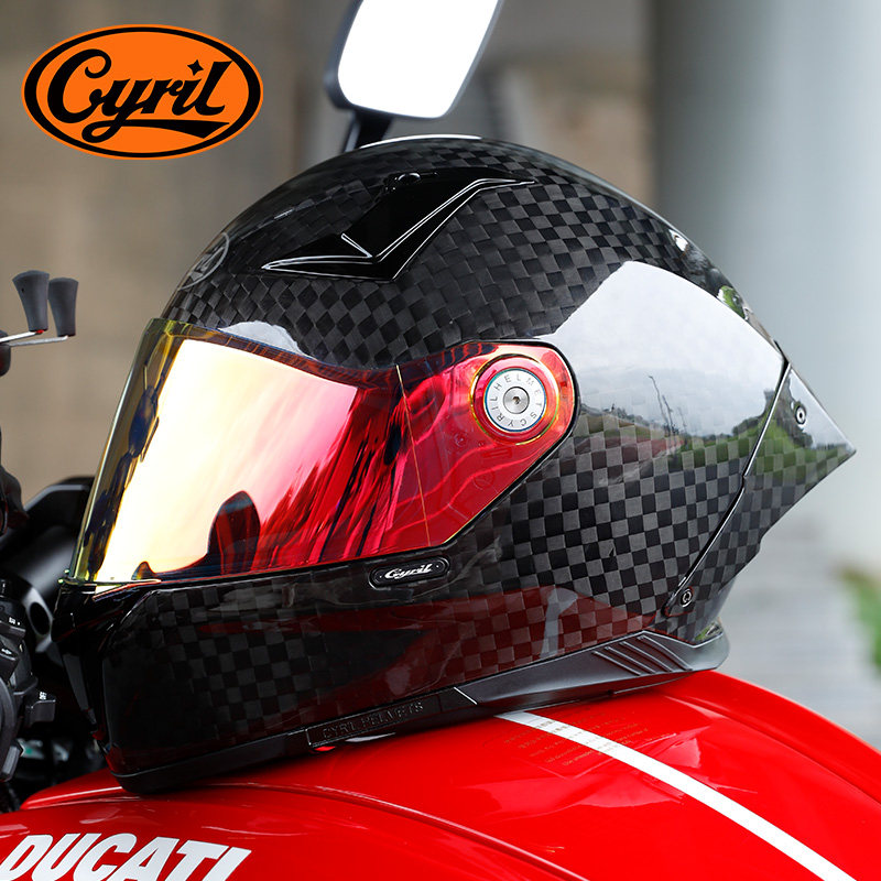 หมวกกันน็อคมอเตอร์ไซค์แบบเต็มห - Carbon Fiber Lightweight Motorcycle Helmet บทวิจารณ์และราคา