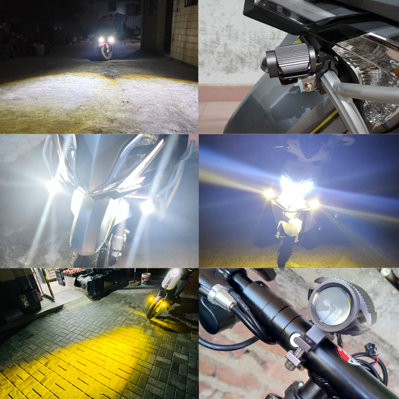 ไฟ LED รถจักรยานยนต์อุปกรณ์เสร - Universal Motorcycle Led Headlight Projector บทวิจารณ์และราคา