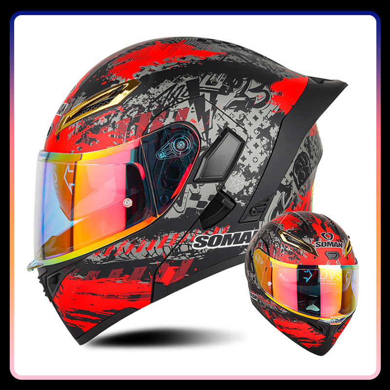 หมวกกันน็อคแบบเปิดคาง Four Sea - Dual Visor Motorcycle Racing Helmet บทวิจารณ์และราคา