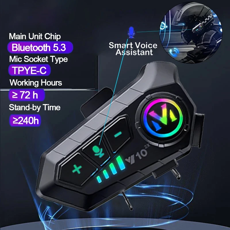 V10 2X อินเตอร์คอมบลูทูธสำหรับ - Universal Motorcycle Helmet Intercom Headset บทวิจารณ์และราคา