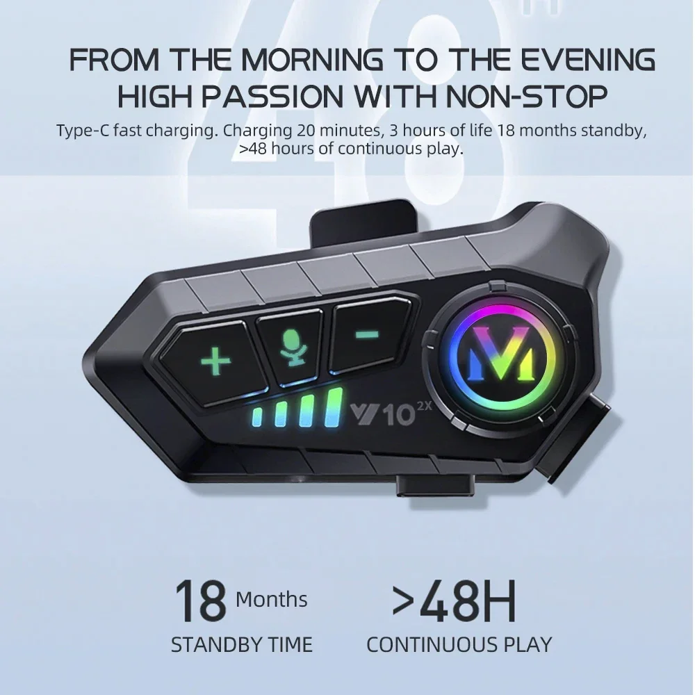 V10 2X อินเตอร์คอมบลูทูธสำหรับ - Universal Motorcycle Helmet Intercom Headset บทวิจารณ์และราคา