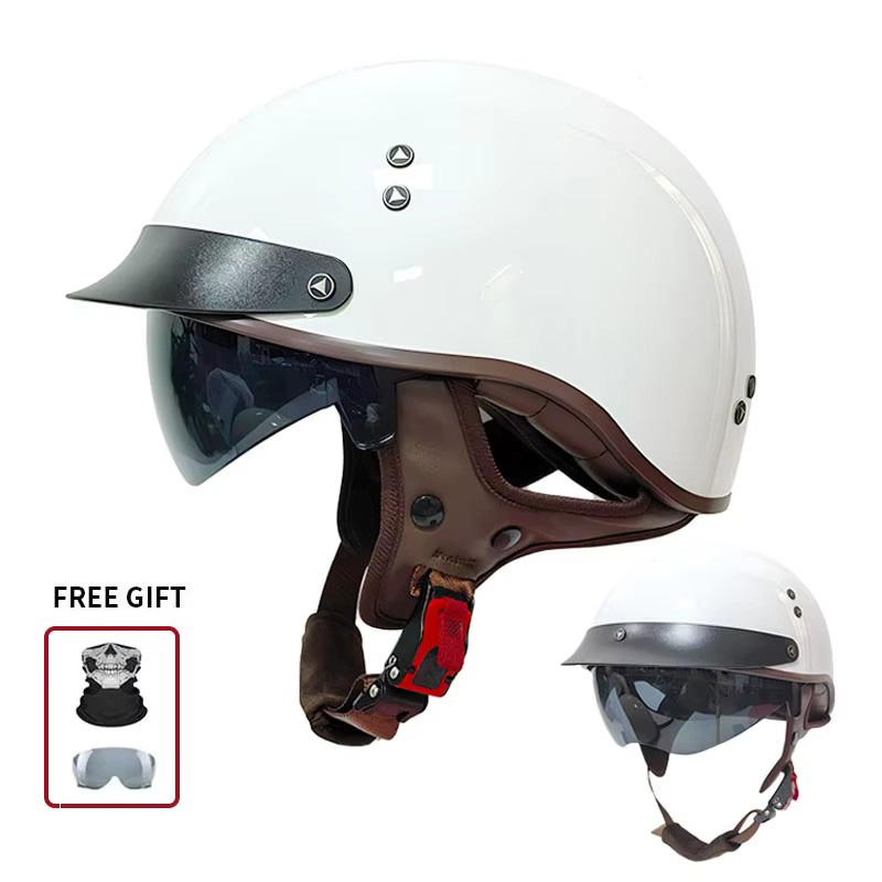 หมวกกันน็อคมอเตอร์ไซค์แบบเปิดห - Vintage Open Face Retro Helmet บทวิจารณ์และราคา