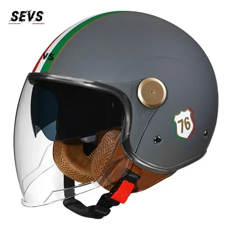 หมวกกันน็อคแบบเปิดหน้า 3/4 สำห - Vintage Open Face Retro Helmet บทวิจารณ์และราคา