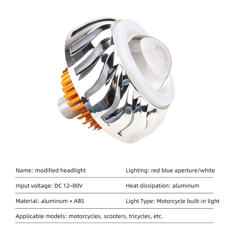 ไฟหน้ามอเตอร์ไซค์ 1 ชิ้น แบบ L - Universal Motorcycle Led Headlight Projector บทวิจารณ์และราคา
