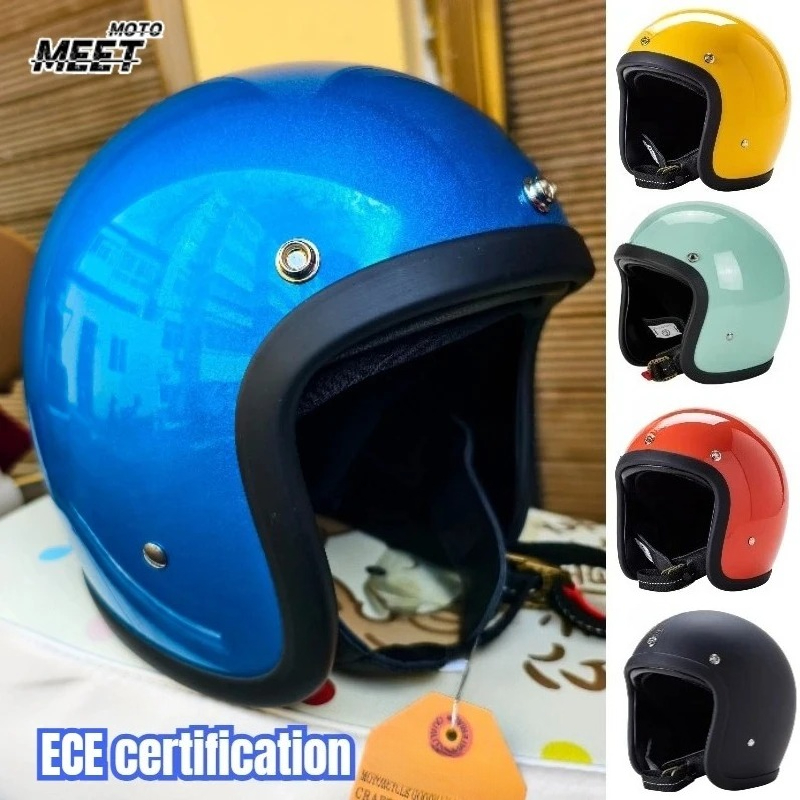 หมวกกันน็อคแบบเปิดหน้าสไตล์ญี่ - Vintage Open Face Retro Helmet บทวิจารณ์และราคา