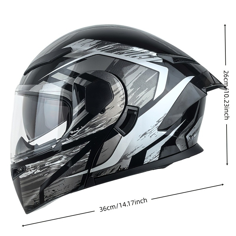 หมวกกันน็อคมอเตอร์ไซค์แบบพลิกข - Modular Flip Up Motorcycle Helmet Dot Approved บทวิจารณ์และราคา