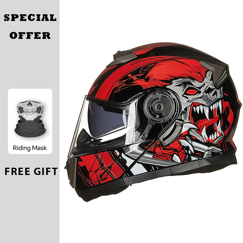 หมวกกันน็อคมอเตอร์ไซค์แบบโมดูล - Modular Flip Up Motorcycle Helmet Dot Approved บทวิจารณ์และราคา