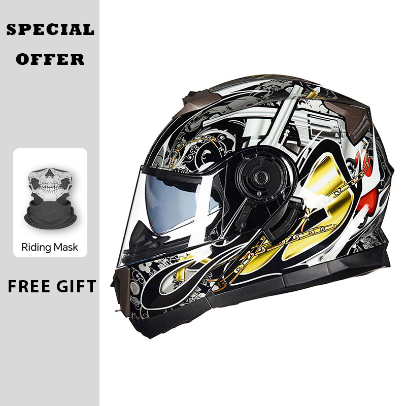 หมวกกันน็อคมอเตอร์ไซค์แบบโมดูล - Modular Flip Up Motorcycle Helmet Dot Approved บทวิจารณ์และราคา