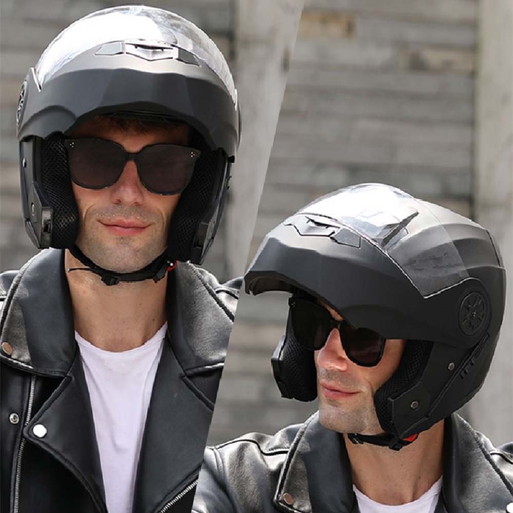 กระบังหน้าคู่หมวกกันน็อคบลูทูธ - Full Face Motorcycle Helmet With Bluetooth บทวิจารณ์และราคา