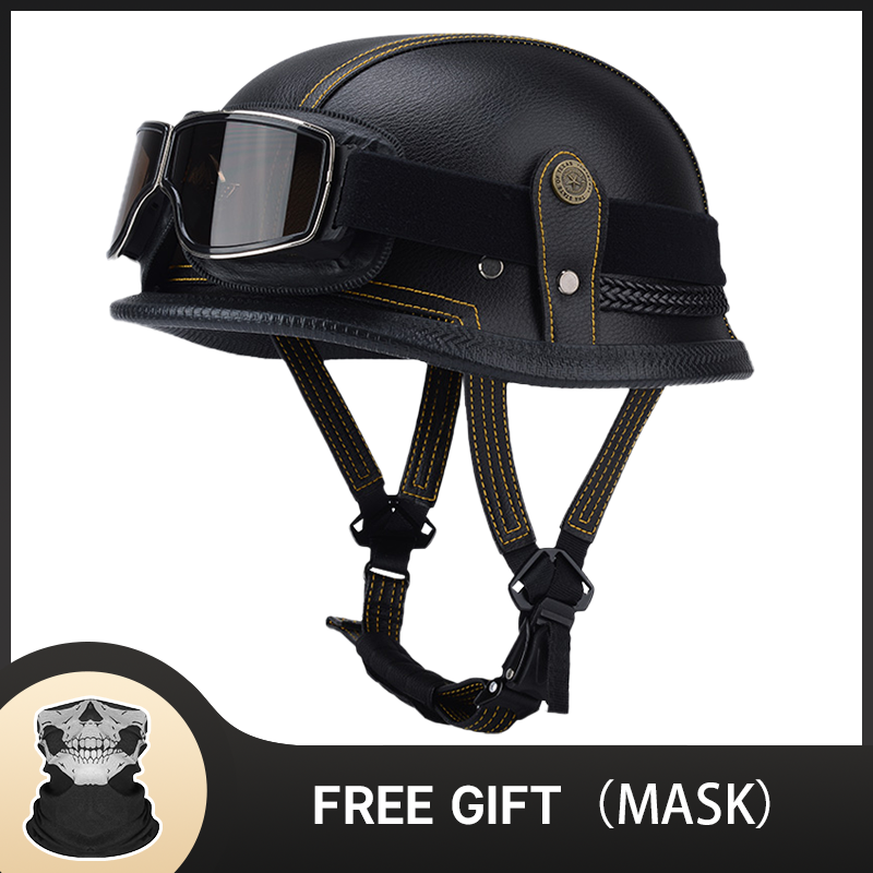 เยอรมันครึ่งหมวกกันน็อควินเทจค - Vintage Open Face Retro Helmet บทวิจารณ์และราคา