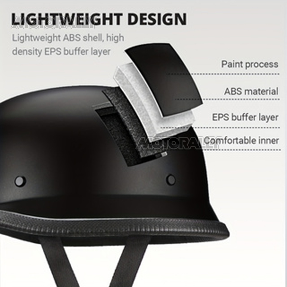 หมวกกันน็อคมอเตอร์ไซค์ หมวกกัน - Vintage Open Face Retro Helmet บทวิจารณ์และราคา