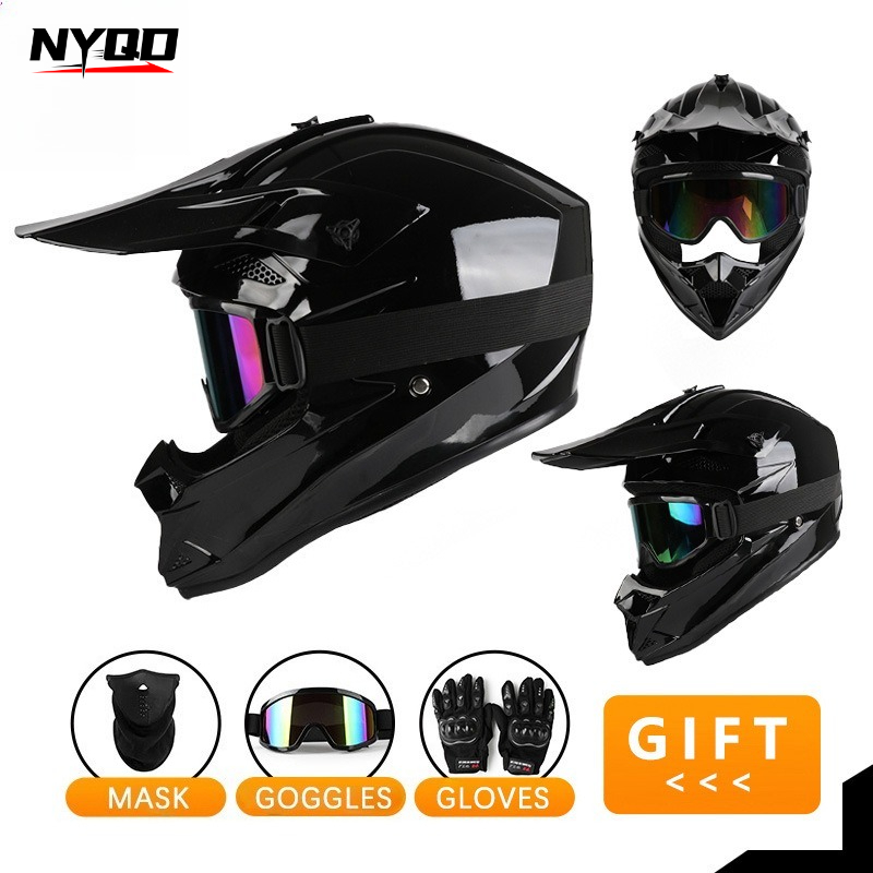 ชุดหมวกกันน็อคมอเตอร์ครอสแบบเต - Off Road Motocross Helmet Goggles Set บทวิจารณ์และราคา