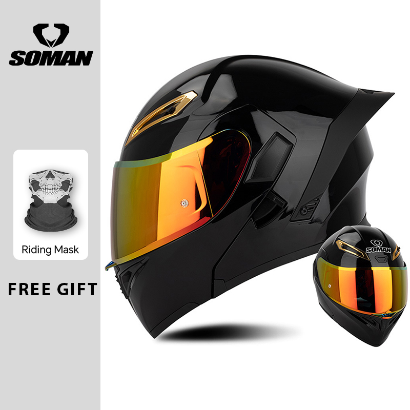 หมวกกันน็อคแบบเปิดคางได้ รุ่น  - Modular Flip Up Motorcycle Helmet Dot Approved บทวิจารณ์และราคา