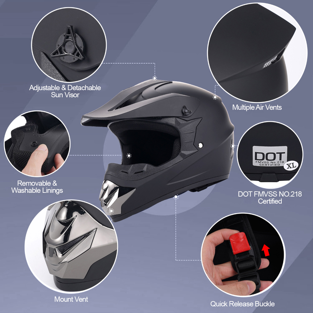 ชุดหมวกกันน็อคสำหรับมอเตอร์ไซค - Off Road Motocross Helmet Goggles Set บทวิจารณ์และราคา