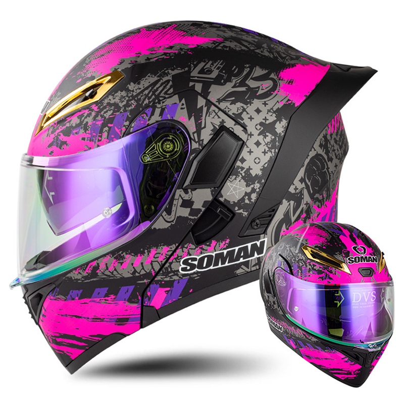 หมวกกันน็อคมอเตอร์ไซค์สำหรับผู - Modular Flip Up Motorcycle Helmet Dot Approved บทวิจารณ์และราคา