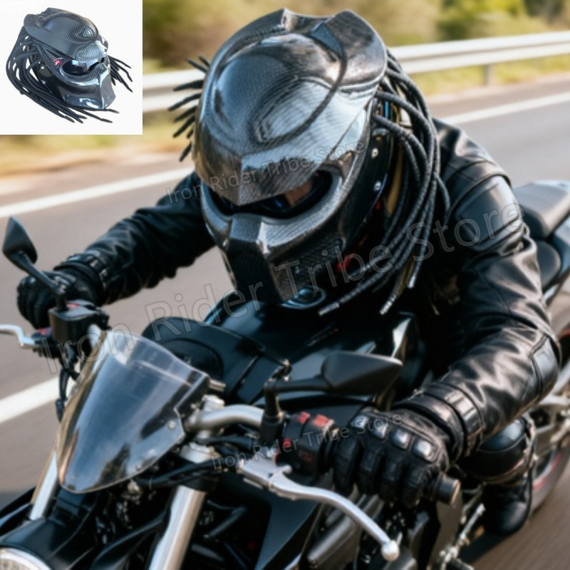 หมวกกันน็อคมอเตอร์ไซค์แบบเต็มใ - Custom Predator Motorcycle Helmet บทวิจารณ์และราคา