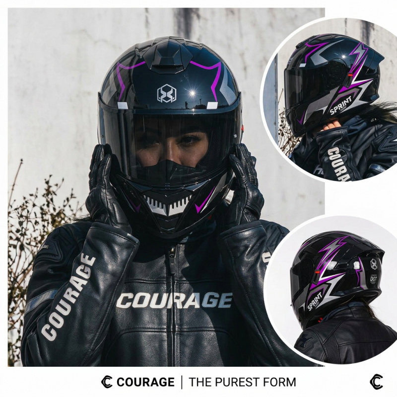 หมวกกันน็อคมอเตอร์ไซค์แบบเต็มใ - Modular Flip Up Motorcycle Helmet Dot Approved บทวิจารณ์และราคา