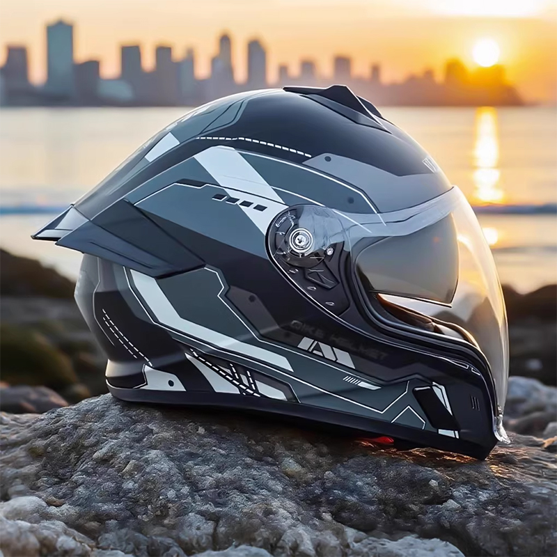 หมวกกันน็อคมอเตอร์ไซค์แบบเต็มห - Quick Release Buckle Motorcycle Helmet บทวิจารณ์และราคา