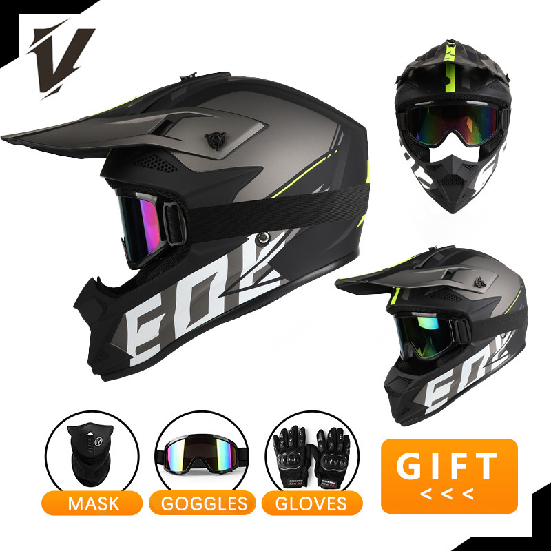 ชุดหมวกกันน็อคมอเตอร์ไซค์แบบออ - Off Road Motocross Helmet Goggles Set บทวิจารณ์และราคา