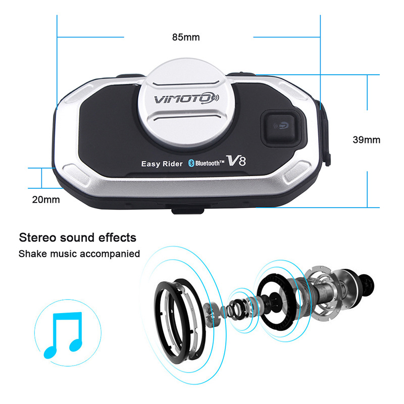 วิโมโต V8 ชุดหูฟังติดหมวกกันน็ - Full Face Motorcycle Helmet With Bluetooth บทวิจารณ์และราคา