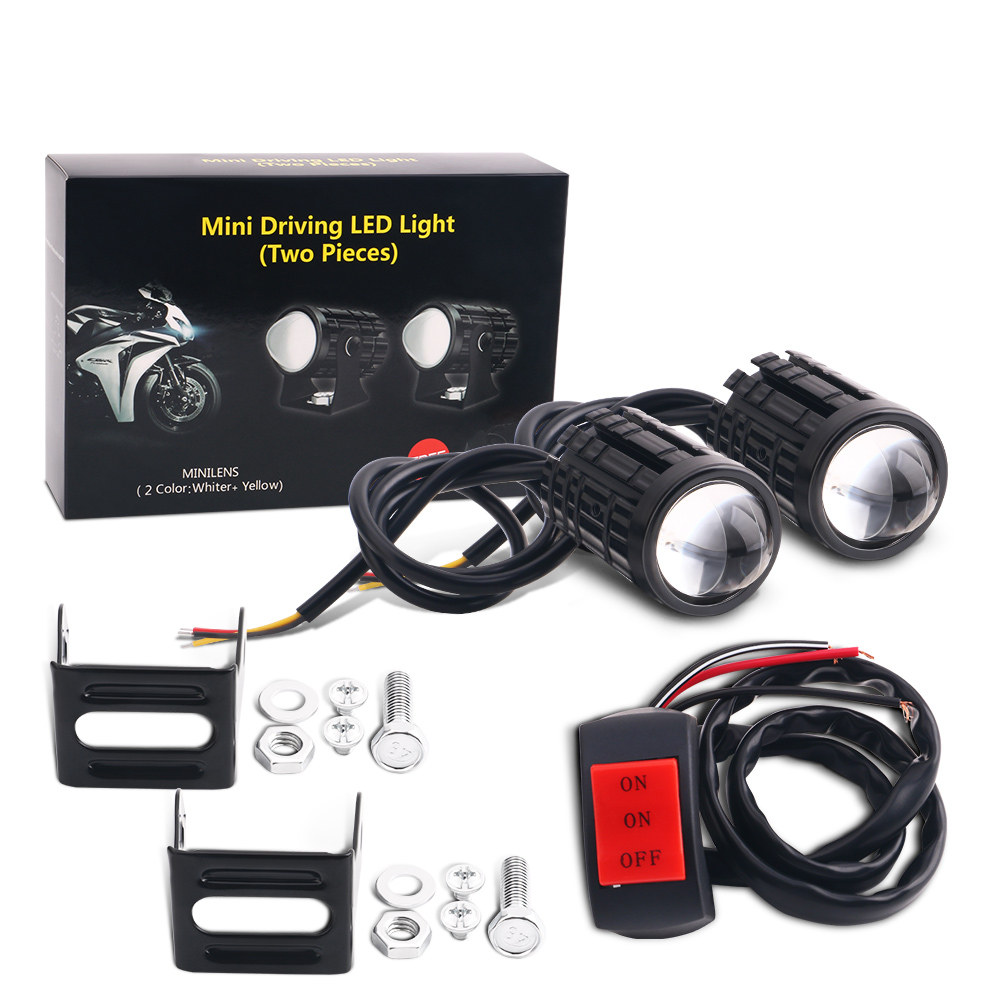 2ชิ้นเลนส์โปรเจคเตอร์ lampu de - Universal Motorcycle Led Headlight Projector บทวิจารณ์และราคา