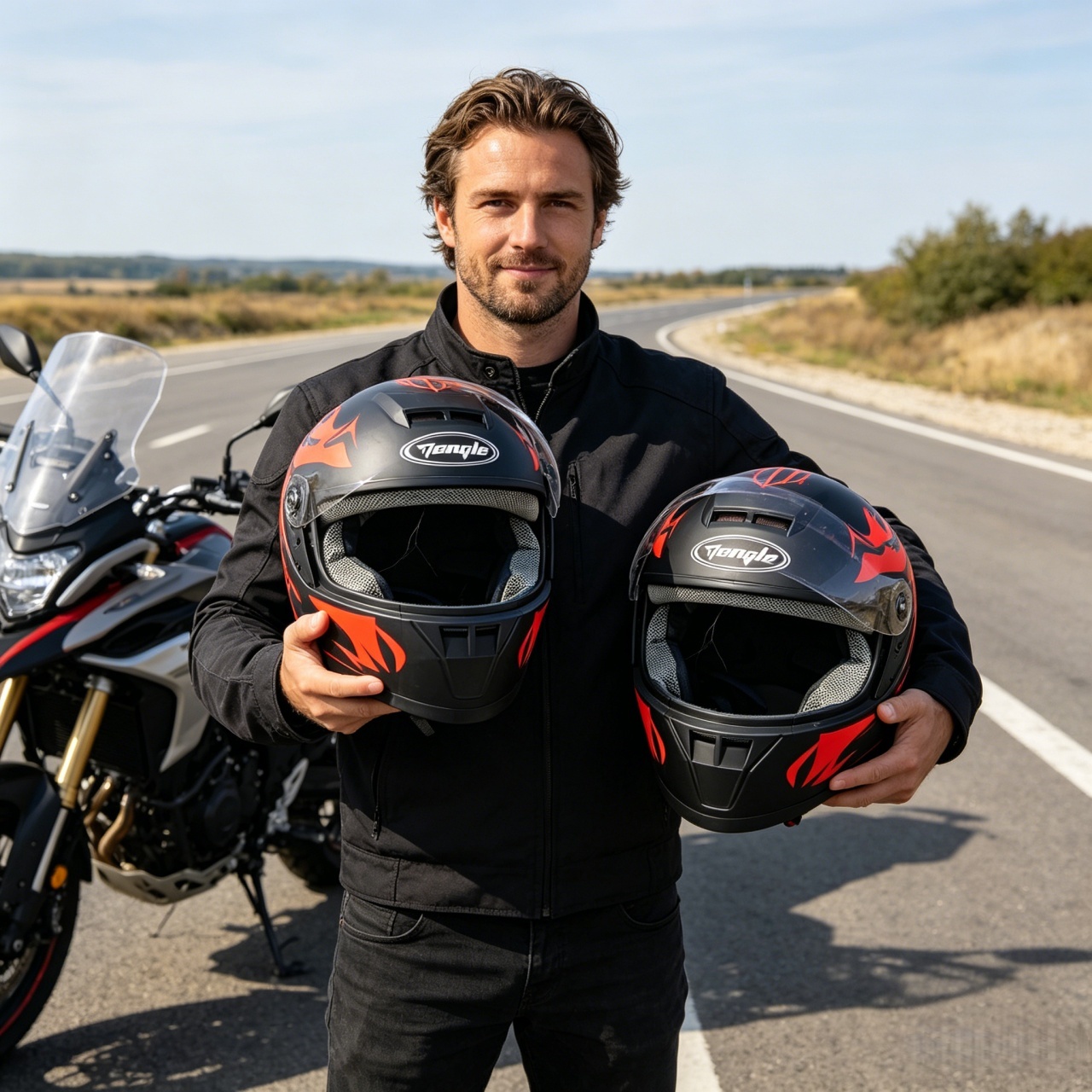 หมวกกันน็อคมอเตอร์ไซค์แบบเต็มห - Dual Visor Motorcycle Racing Helmet บทวิจารณ์และราคา