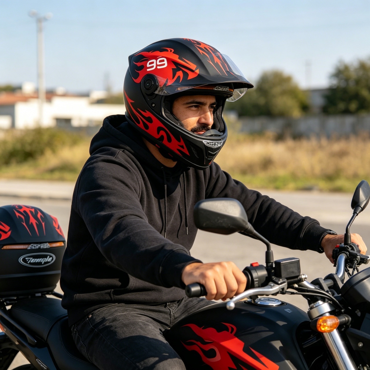 หมวกกันน็อคมอเตอร์ไซค์แบบเต็มห - Dual Visor Motorcycle Racing Helmet บทวิจารณ์และราคา