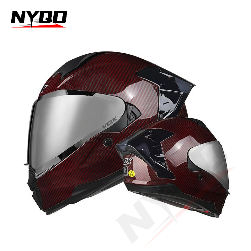หมวกกันน็อคมอเตอร์ไซค์แบบเต็มใ - Dual Visor Motorcycle Racing Helmet บทวิจารณ์และราคา