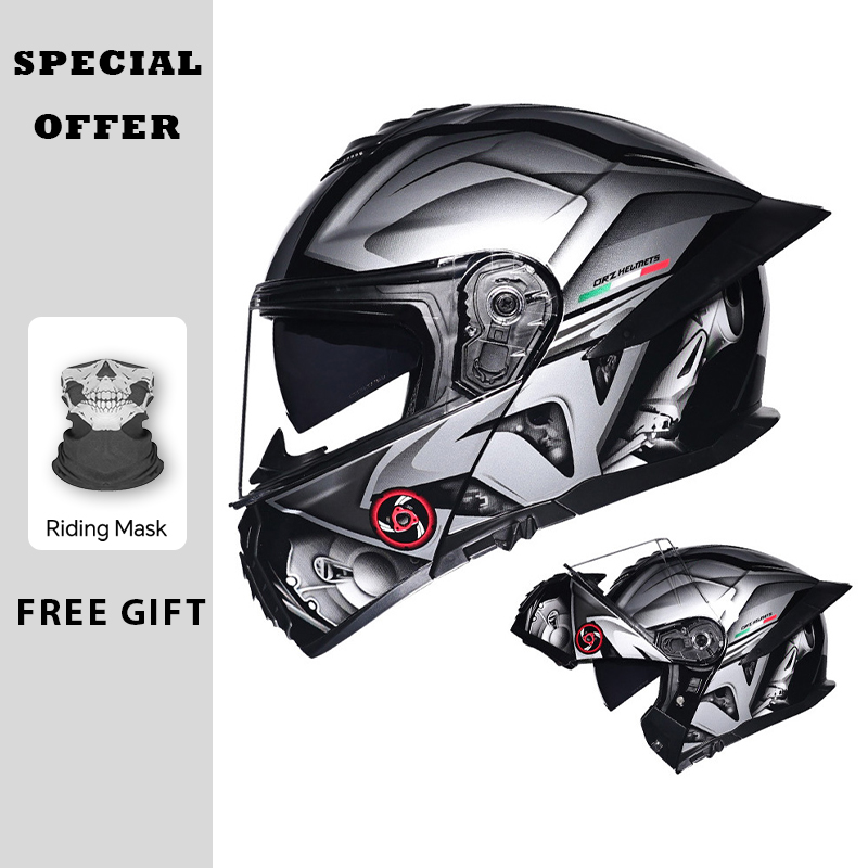 หมวกกันน็อคแบบเปิดคาง  สองชั้น - Dual Visor Motorcycle Racing Helmet บทวิจารณ์และราคา