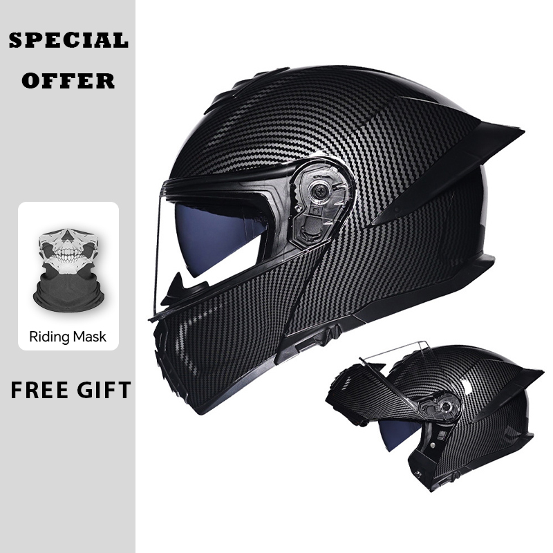หมวกกันน็อคแบบเปิดคาง  สองชั้น - Dual Visor Motorcycle Racing Helmet บทวิจารณ์และราคา