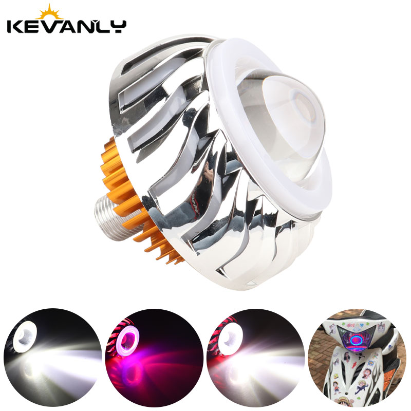 ไฟหน้ารถจักรยานยนต์1ชิ้นไฟคู่  - Universal Motorcycle Led Headlight Projector บทวิจารณ์และราคา